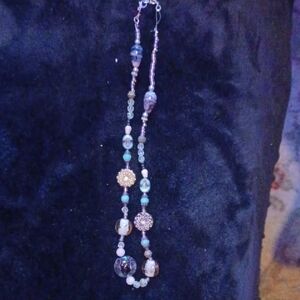 Elegant Blue Beaded Necklace